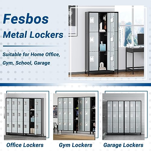 72" Metal Locker for Employees 3 Doors Blue Steel Storage Locker for Office, School, Gym - Metal Storage Cabinets for Home, Office, Gym, School