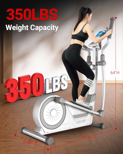 HARISON Elliptical Machine for Home 350 LBS Capacity, Magnetic Elliptical Exercise Machine with 16-Level Resistance Control