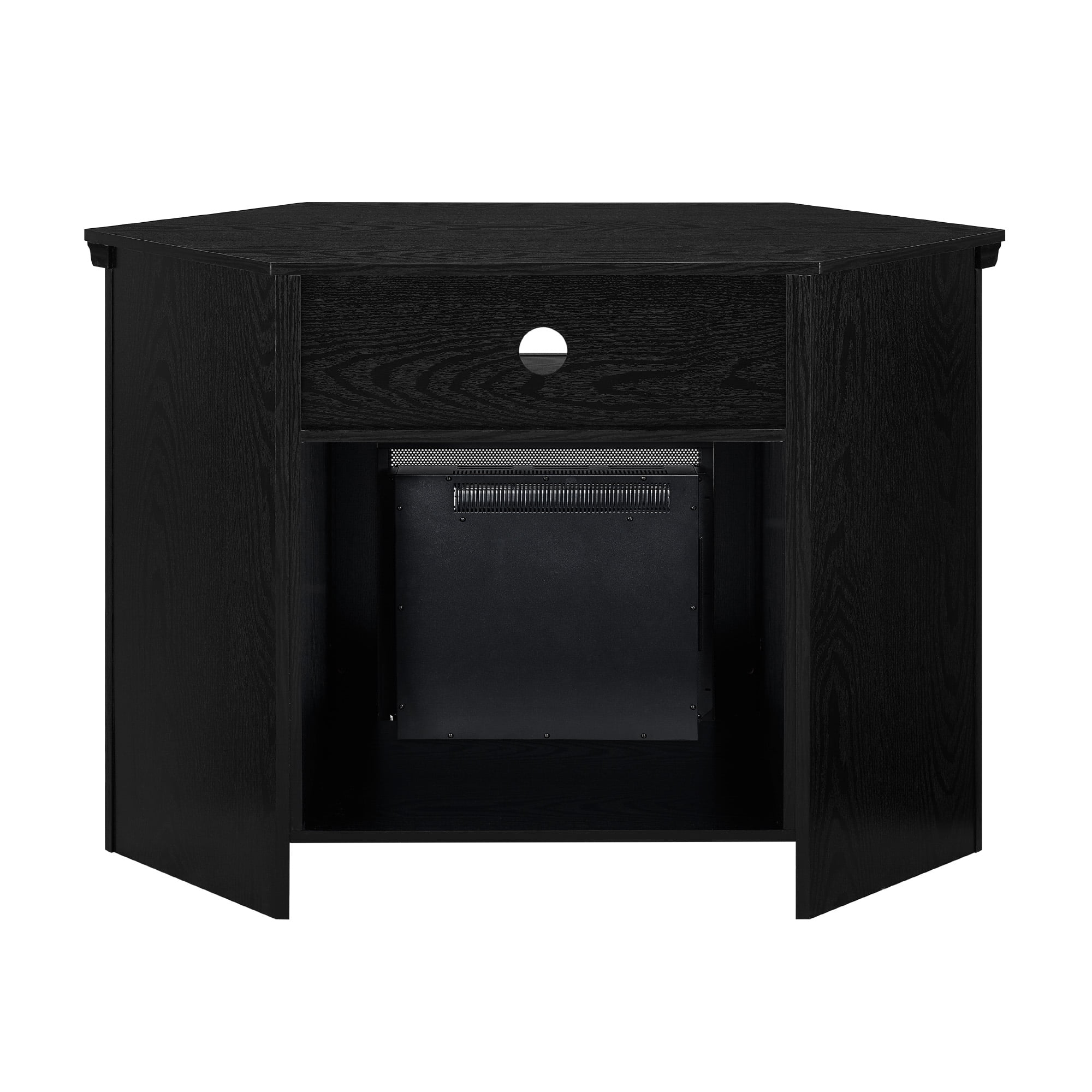 Walker Edison Black Corner Fireplace TV Stand for TVs Up to 50"