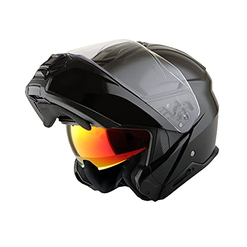 Martian Motorcycle Modular Full Face Helmet Flip up Dual Visor Sun Shield: HG362 Matt Black