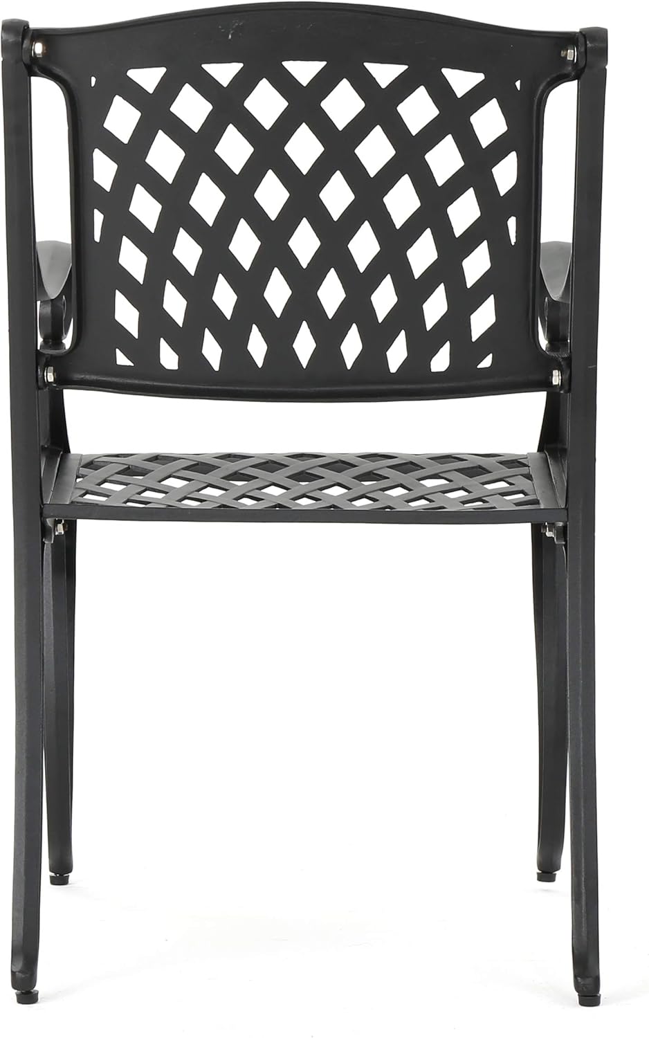 Christopher Knight Home Hallandale Outdoor Cast Aluminum Chairs, 2-Pcs Set, Black Sand