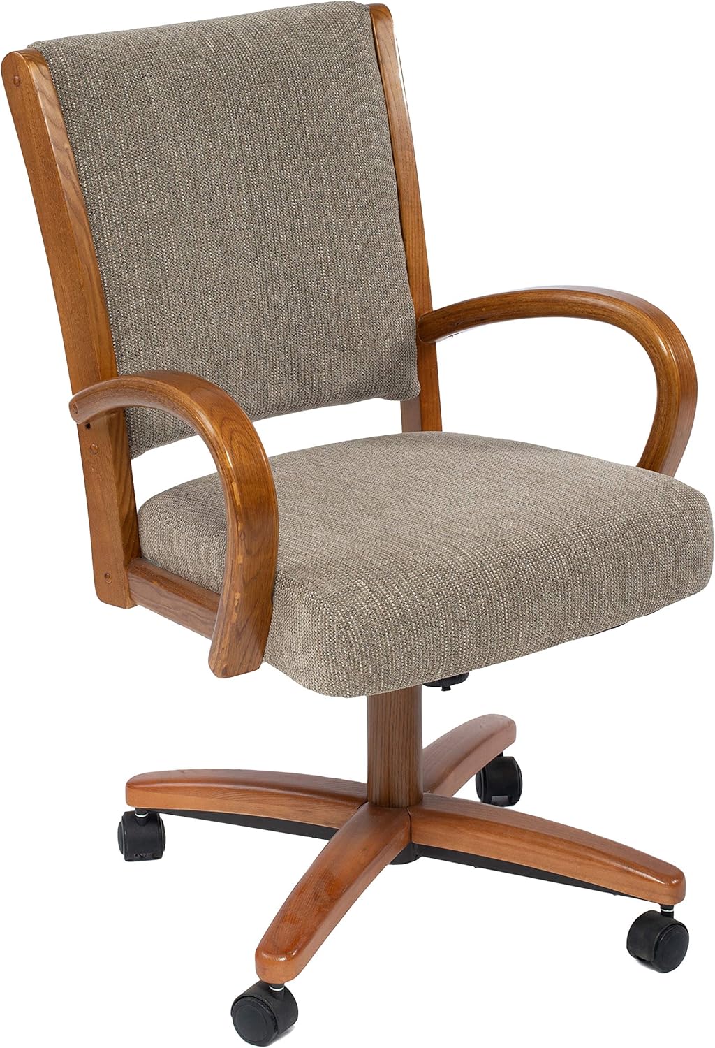 Casual Dining Cushion Swivel and Tilt Rolling Caster Chair