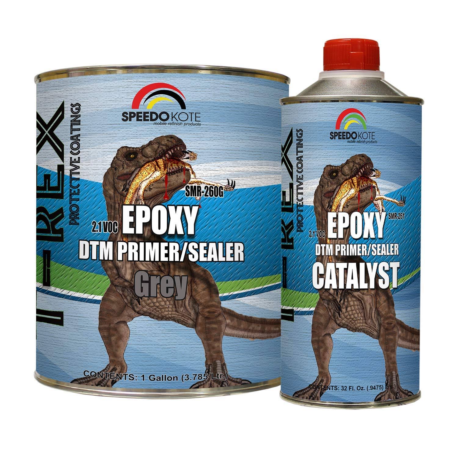 Speedokote Epoxy Fast Dry 2.1 Low VOC DTM Primer u0026 Sealer Gray Gallon Kit, SMR-260G/261