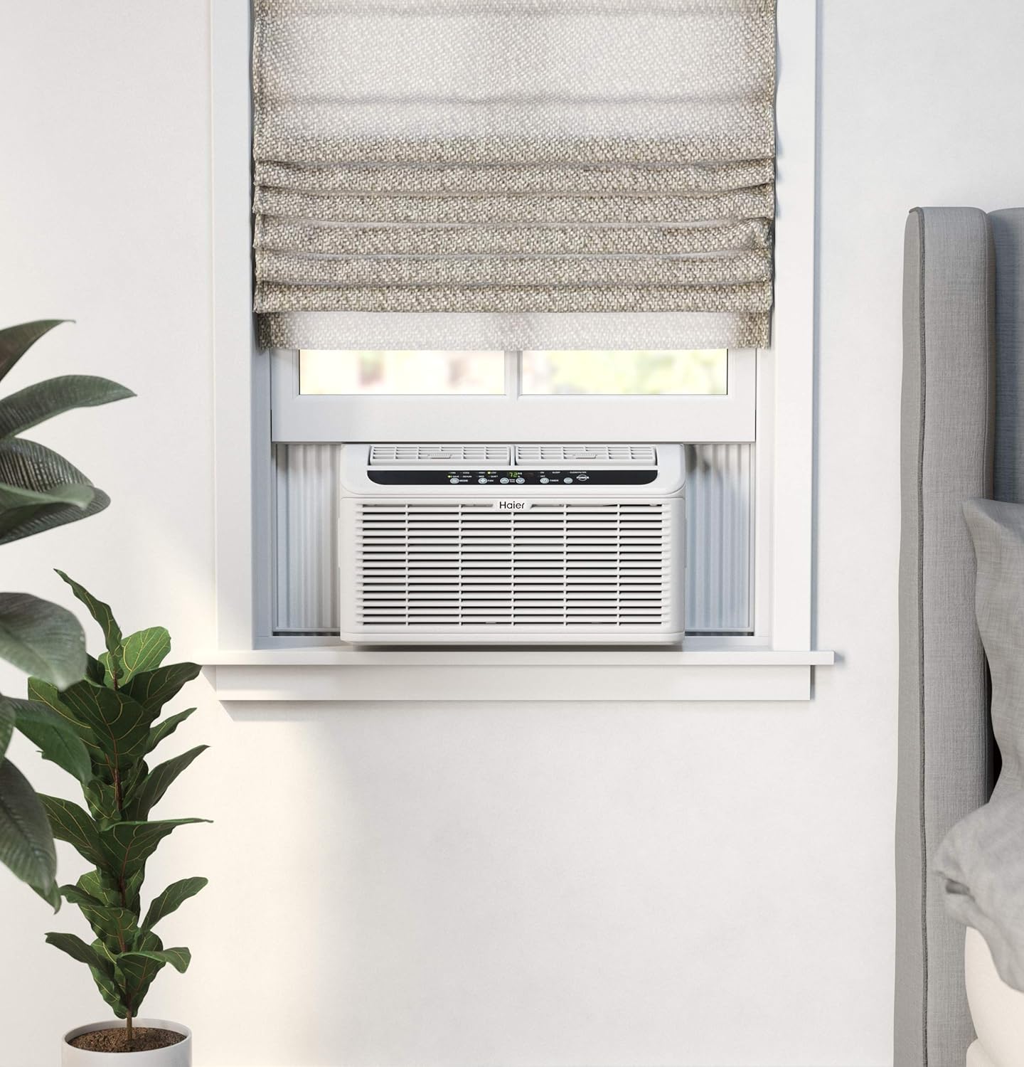 Haier 6,200 BTU Ultra Quiet Window Air Conditioner for Small Rooms and Bedrooms, Control Using Remote, 6K Window AC Unit