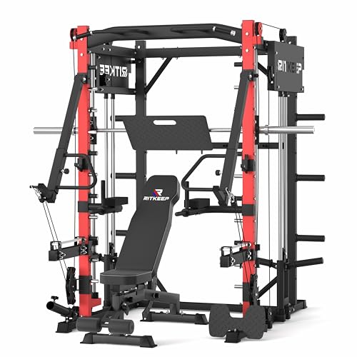 Smith Machine with Jammer Arms & Leg Press with Adjustable Dual Pulley Ratio (1:1 & 2:1), PMAX-4750 All-in-One Commercial & Home Gym Equipment