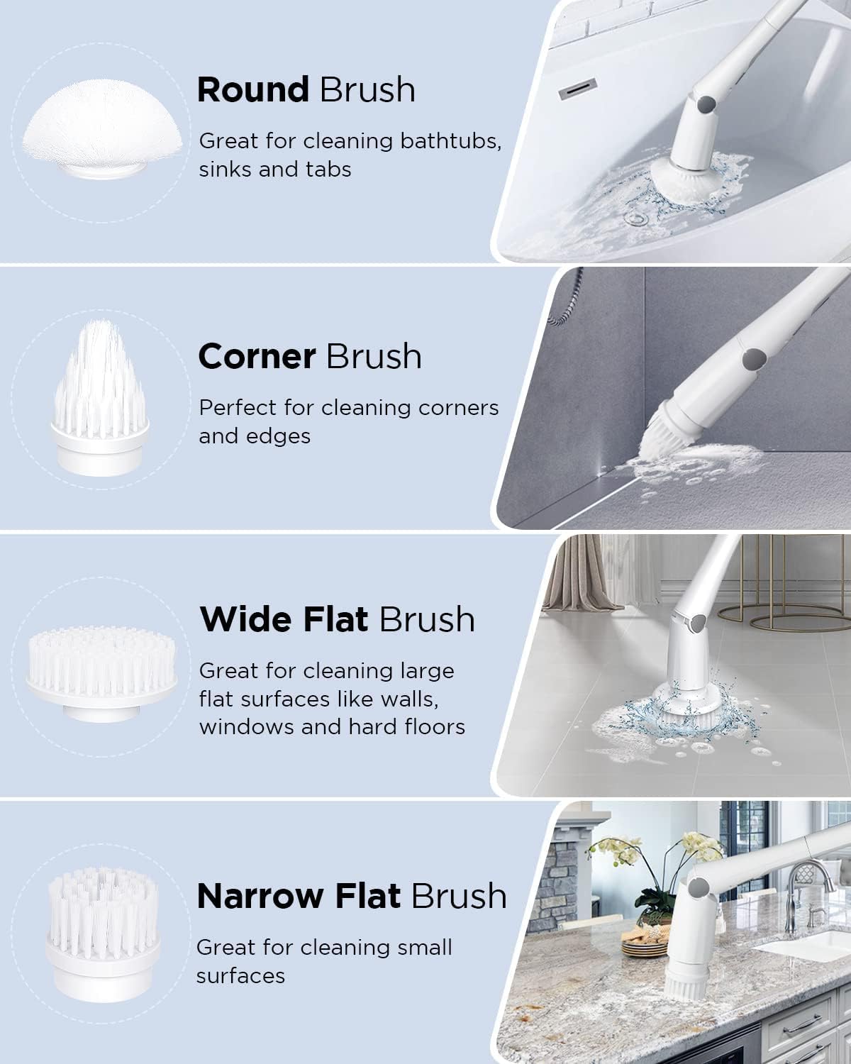KGDJS Electric Spin Scrubber, 360 Cordless Shower Scrubber