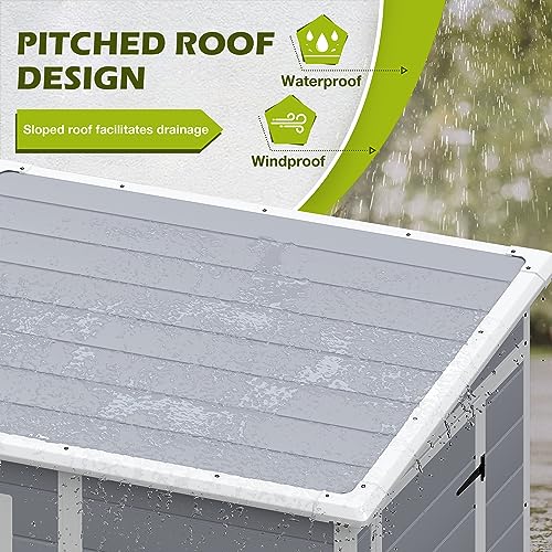 Homall Resin Outdoor Storage Shed, 6 X 4 FT Garden Tool Sheds & Outdoor Storage House with Single Lockable Door for Backyard Garden Patio Lawn