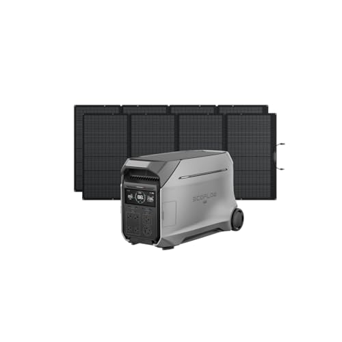 EF ECOFLOW Solar Generator 4000Wh DELTA Pro 3 with 400W Portable Solar Panel, 120/240V 4000W AC Output, Solar Generator for Home Use