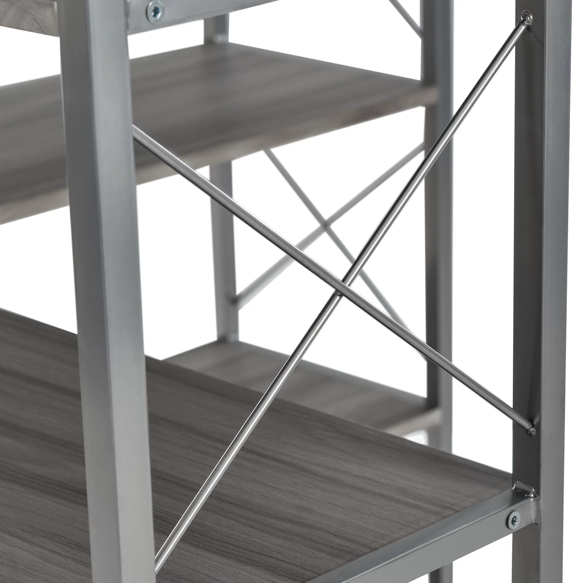 Industrial 7 Tier L-Shaped Corner Bookshelf, Large Home Office Bookcase with Metal Frame, Tall Storage Shelf Display Rack