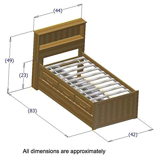 Discovery World Furniture White Full Bookcase Bed with 6 Drawers