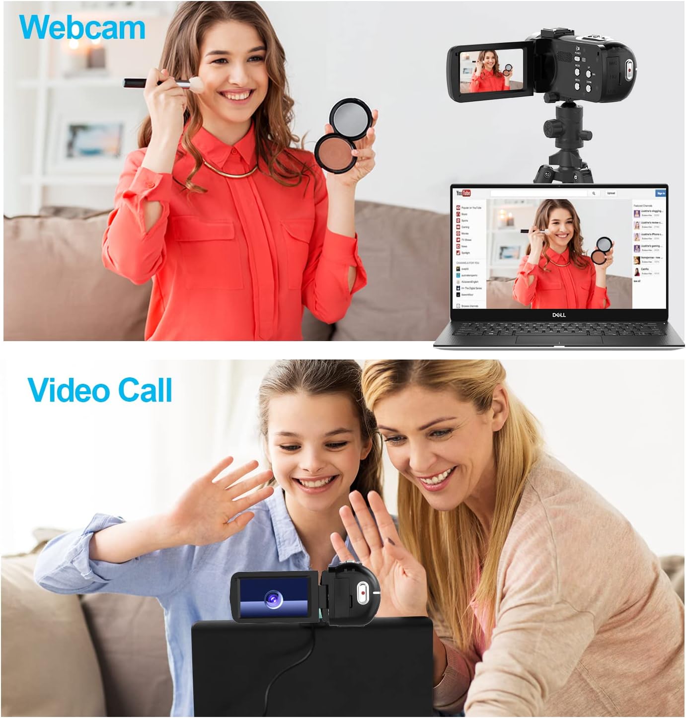 Hojocojo Video Camera, 4K Camcorder with IR Night Vision, WiFi Digital Camera, 18X Digital Zoom, Vlogging Camera for YouTube, Kids Video Camera
