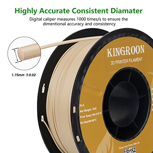 Kingroon PLA 3D Printer Filament, 12Rolls, Dimensional Accuracy +/- 0.03 mm, 12kg Spool(26.4lbs)