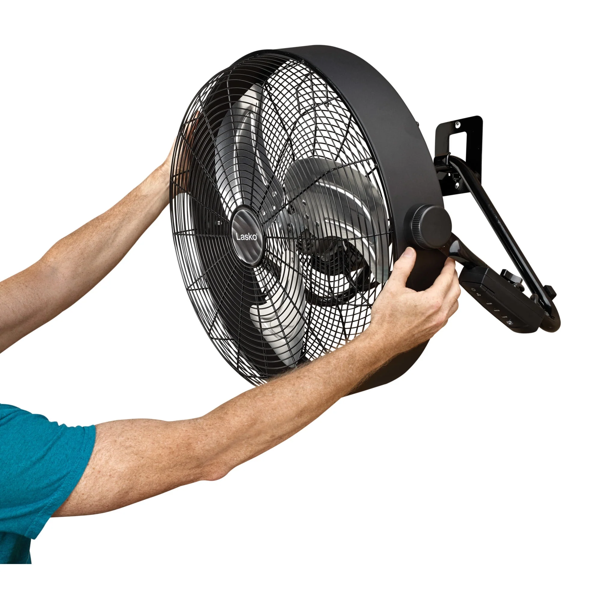 Lasko 20 High Velocity Floor Fan, Wall Mount Option and Remote, 22 H, Black, H20685, New