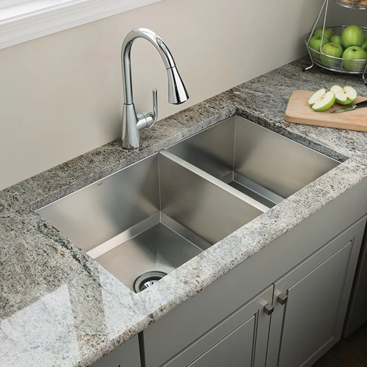1600 Series 34" Double Bowl Stainless Steel Undermount Kitchen Sink