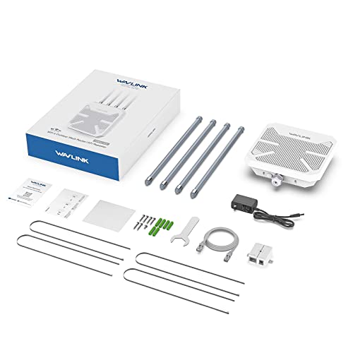 WAVLINK AX3000 Outdoor WiFi 6 Extender Long Range, WiFi 6 Outdoor Wireless Access Point, Support Active PoE, 4x8dBi Antennas,Outdoor WiFi Solution
