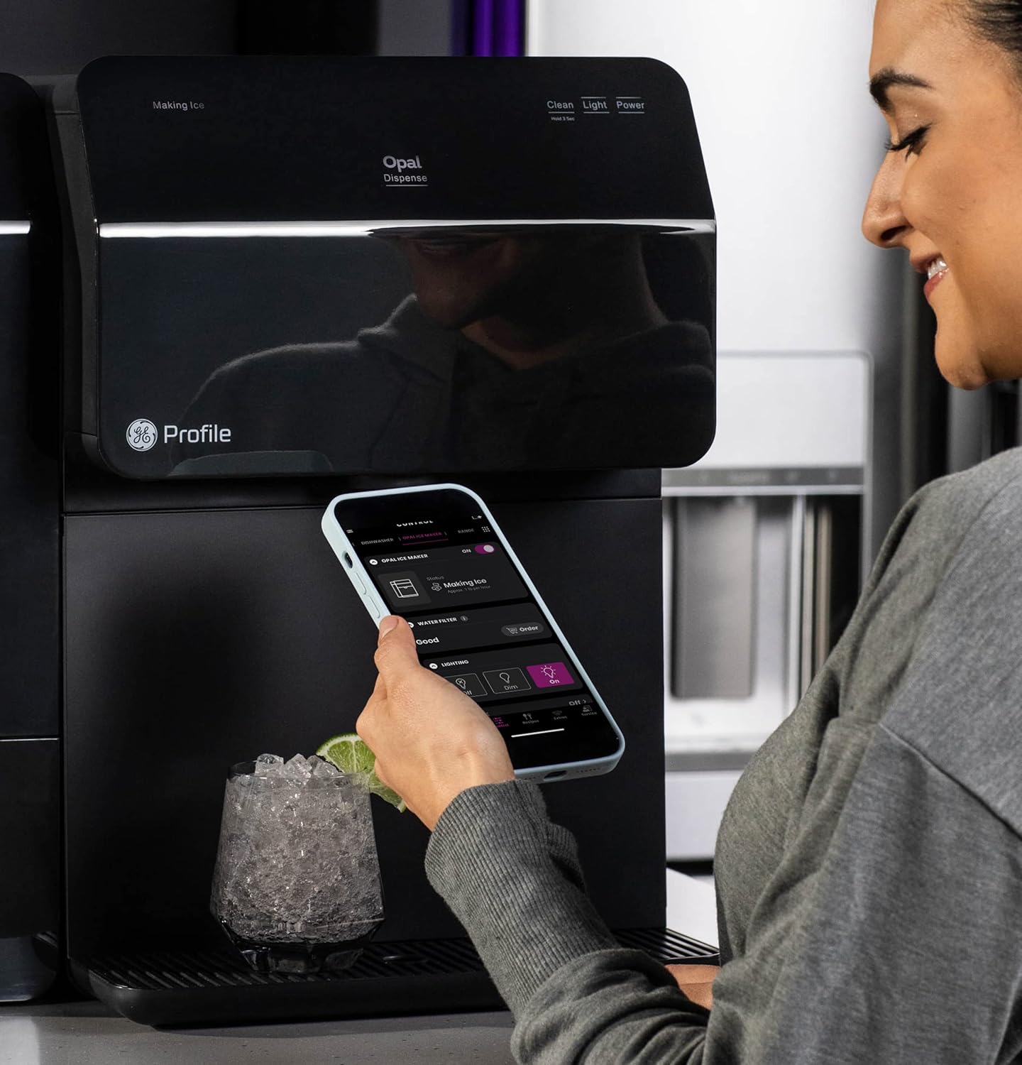 GE Profile Opal Ice Dispenser | Countertop Nugget Ice Maker with Ice Dispenser & 1-Gallon Side Tank | Ice Machine with WiFi Connectivity | Smart Home