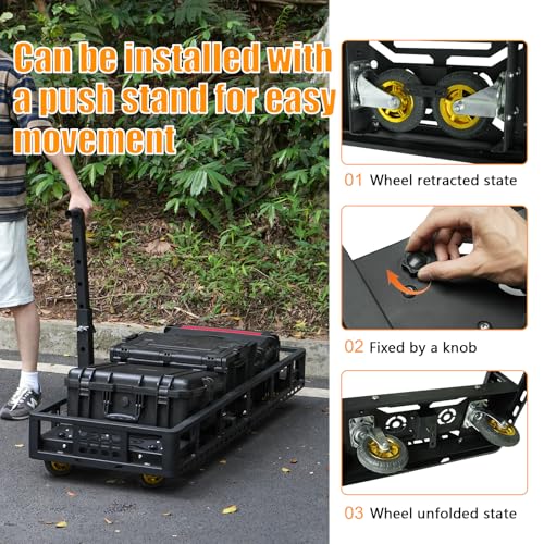 Folding Trailer Hitch Mount Cargo Basket Steel Luggage Carrier Rack Fits 2" Hitch Receiver for SUV Pickup Truck