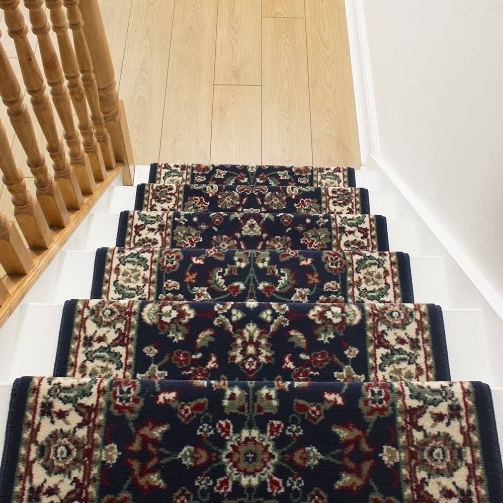 runrug USA Persian Blue Stair Carpet Runner Length: 46 foot, Width