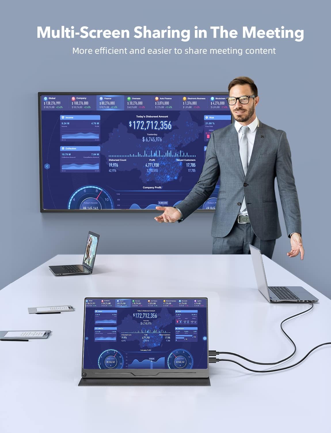 UPERFECT Portable Monitor 13.3'' Computer Display [100% sRGB High Color Gamut] 2560&times