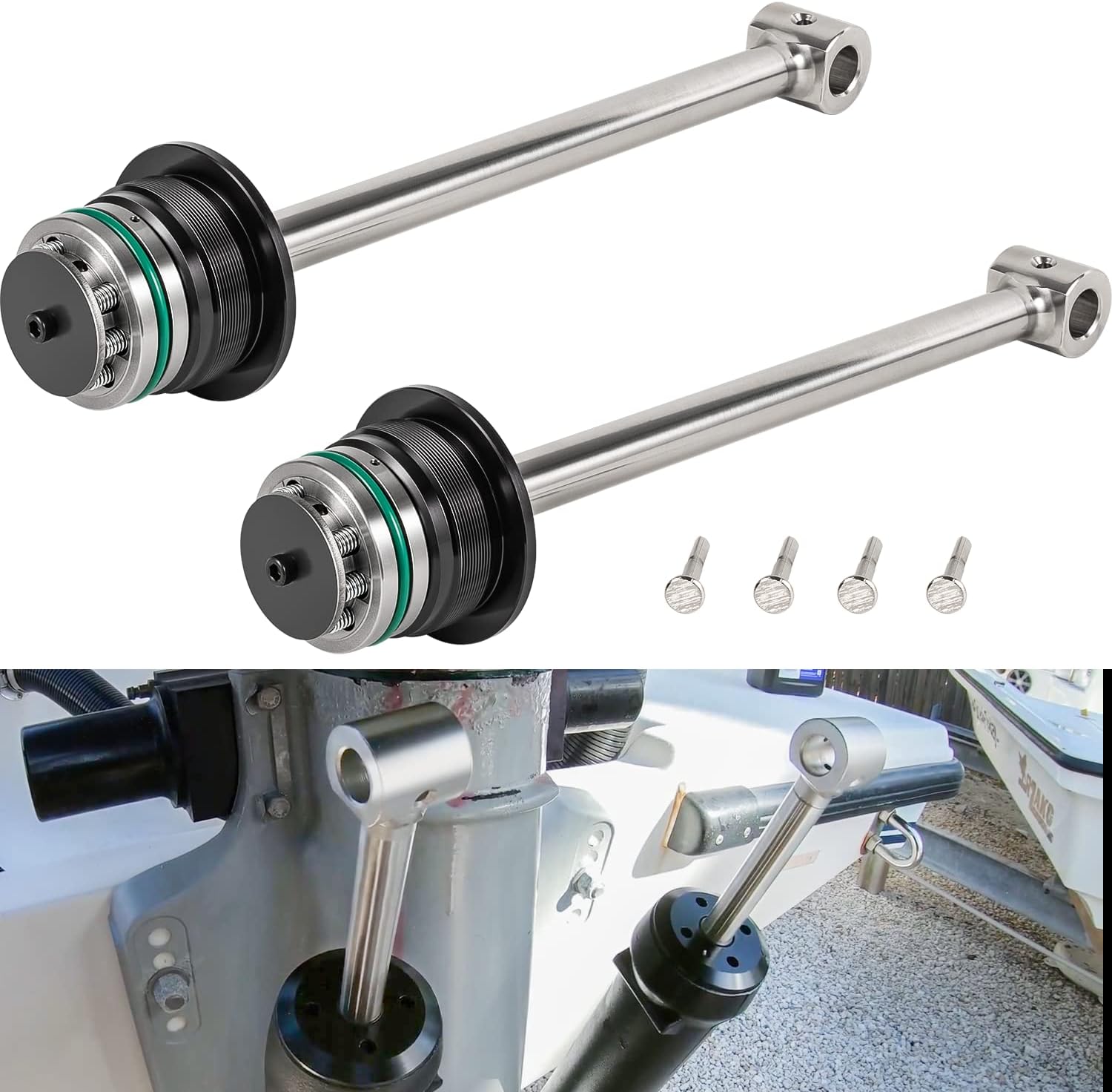 Pair of Trim Rod Assy Kit Fit for Mercury Mariner Verado Engines 200-400HP Rpleace OEM 8M0118299 896157A01