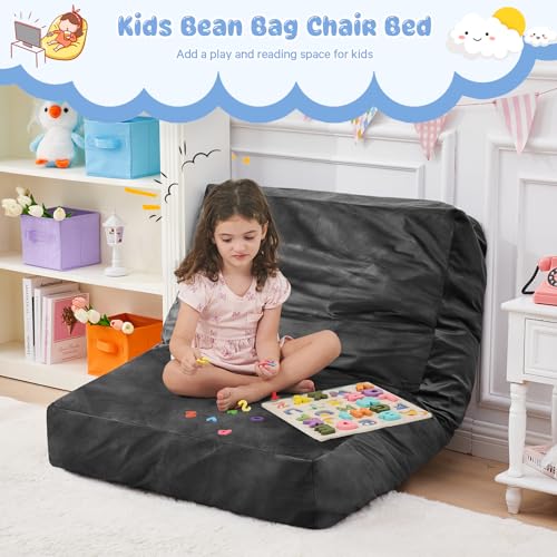Bean Bag Chairs for Adults - Giant Bean Bag Chair Convertible Bean Bag Bed - Beanbag Chair with Micro Fiber Cover/Furniture Foam Filler