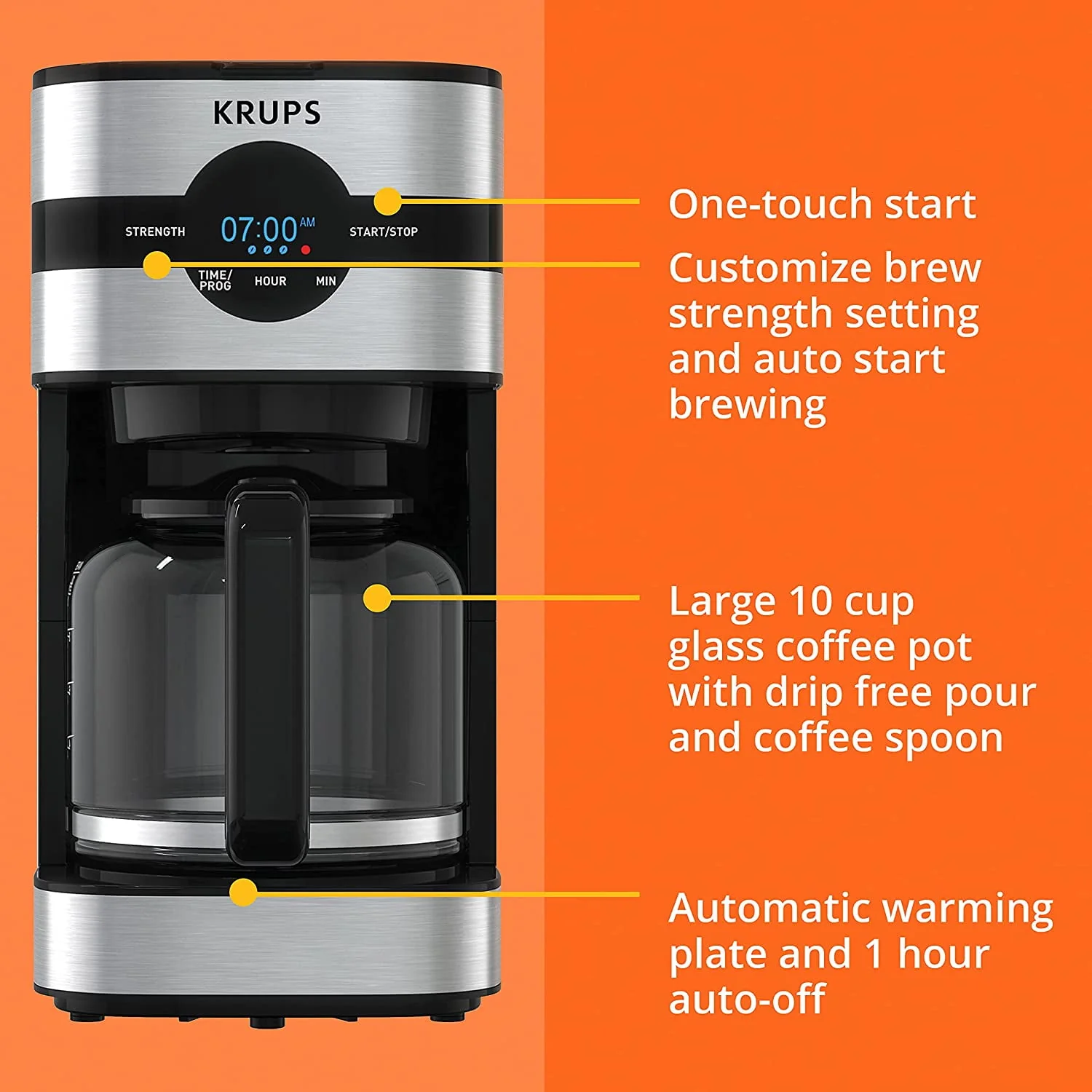KRUPS Simply Brew Drip Coffee Maker, 14 Cups