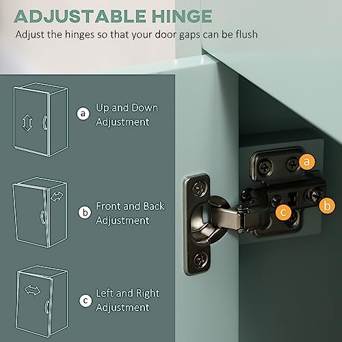 HOMCOM 71" Freestanding Pantry, Kitchen Buffet with Hutch, Modern Storage Cabinet, Microwave Cabinet with Drawers, Glass Doors