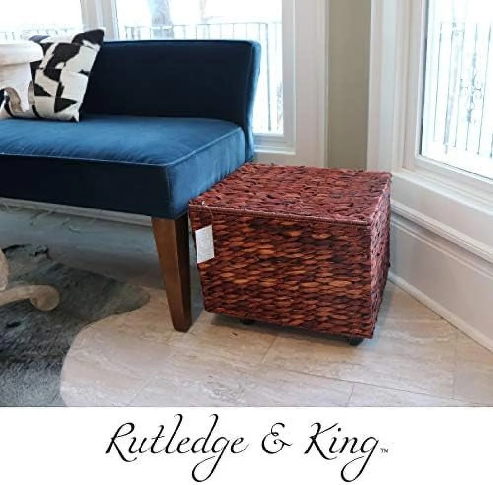 CGFHYP Seagrass Rolling File Cabinet - Home Filing Cabinet - Hanging File Organizer - Home and Office Wicker File Cabinet
