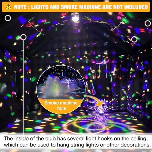 Small Black Inflatable Night Club 16.4x13x11.5Ft Disco Cube Gazebo Event House with Logo Area Portable Inflatable Party Tent for Birthday