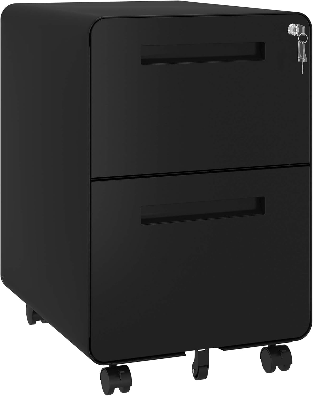 YITAHOME 2 Drawer Rolling File Cabinet, Metal Mobile Filing Cabinet with Lock Under Desk
