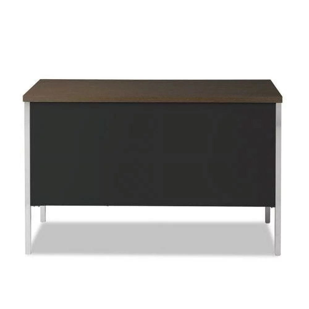 Alera ALESD4524BM 45.25 in. x 24 in. x 29.5 in. Single Pedestal Steel Desk - Mocha/Dark