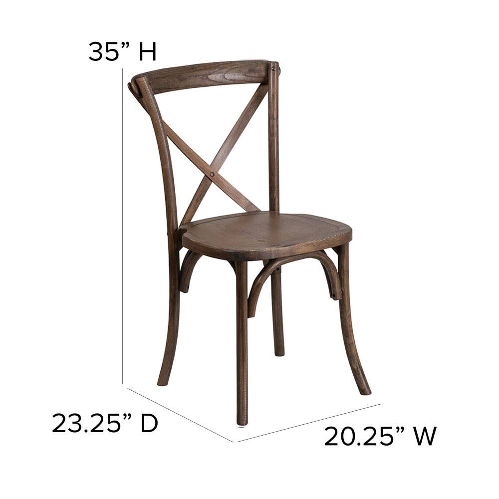 Flash Furniture Hercules Series Stackable Wood Cross Back Chair, Pecan