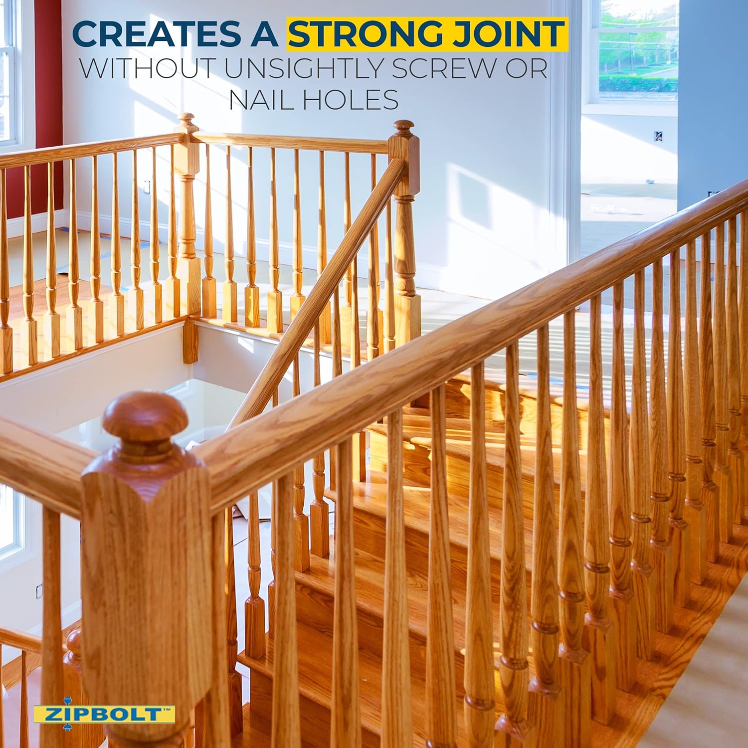 Zipbolt 13.810 Slipfix Railbolt - Staircase Handrail or Banister to Newel Post Connector - 5 Pack
