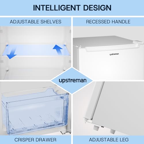 Upstreman 7.0 Cu.Ft Upright Freezer Large Capacity Convertible Refrigerator/Freezer, 5 Adjustable Shelves, Energy Efficient, Garage Ready