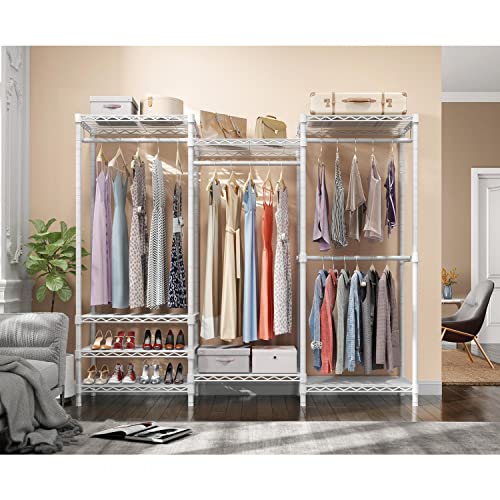 VIPEK V5 Portable Closet Wardrobe Heavy Duty Clothes Rack, Freestanding Clothing Rack with 4 Hang Rods & 8 Shelves, Adjustable Closet Racks