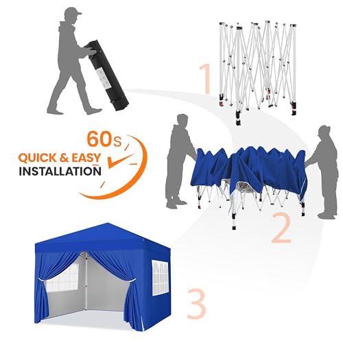 Yaheetech 10x10 Pop Up Canopy with 4 Removable Sidewalls, Portable Enclosed Instant Tent, Waterproof Outdoor Tent, Beach Sun Shelter with 4 Sandbags