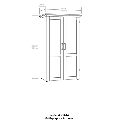 Pemberly Row Engineered Wood Multi-Purpose Storage Craft Armoire in Maple