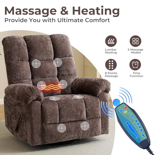 Oversized Power Lift Recliner Chair with Massage and Heat for Elderly, 26" Extra Wide Lift Chair for Big and Tall