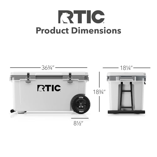RTIC 72 Quart Ultra-Light Wheeled Cooler Hard Insulated Portable Ice Chest Box for Beach, Drink, Beverage, Camping, Picnic, Fishing, Boat, Barbecue