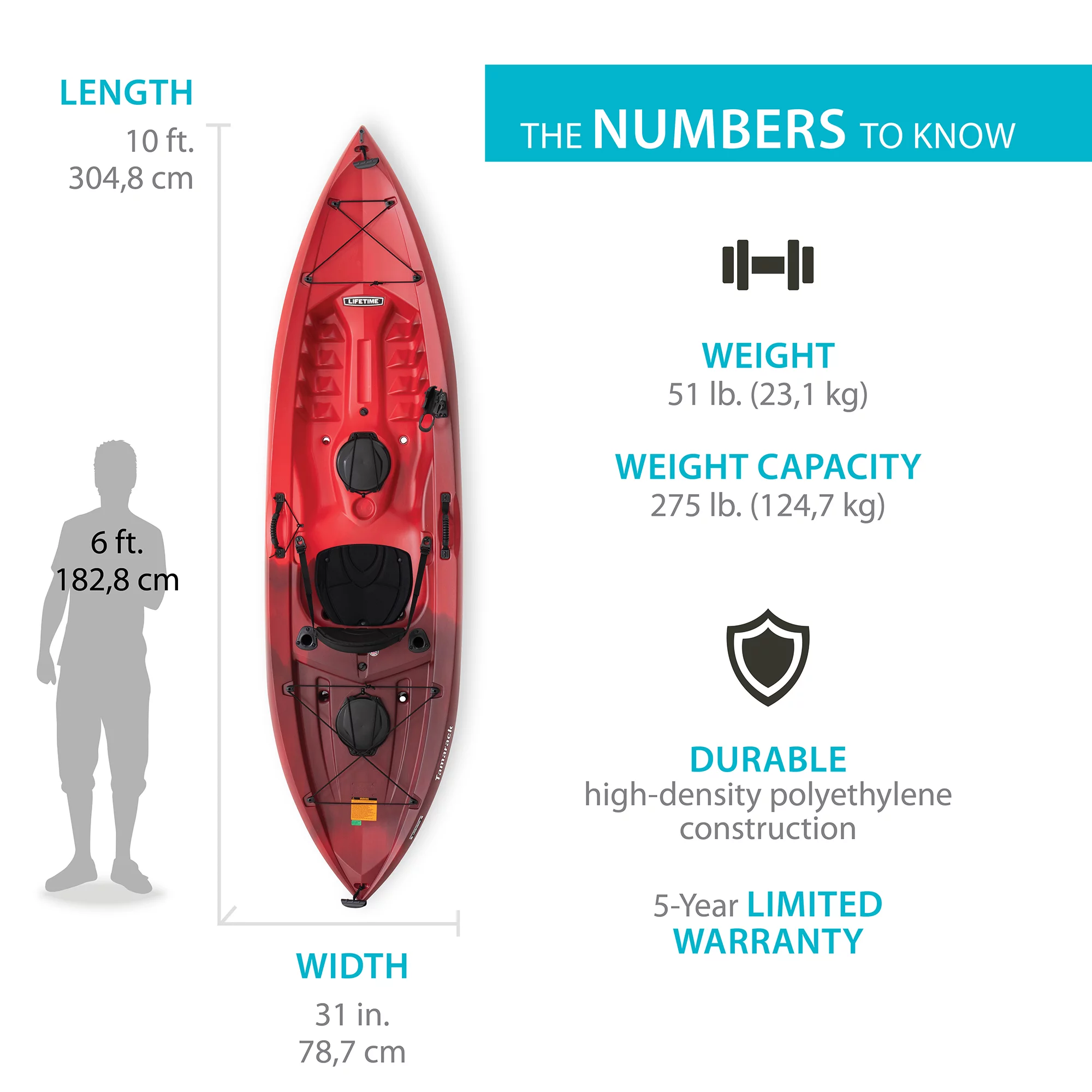 Lifetime 10ft Sot Tamarack Angler-volcan