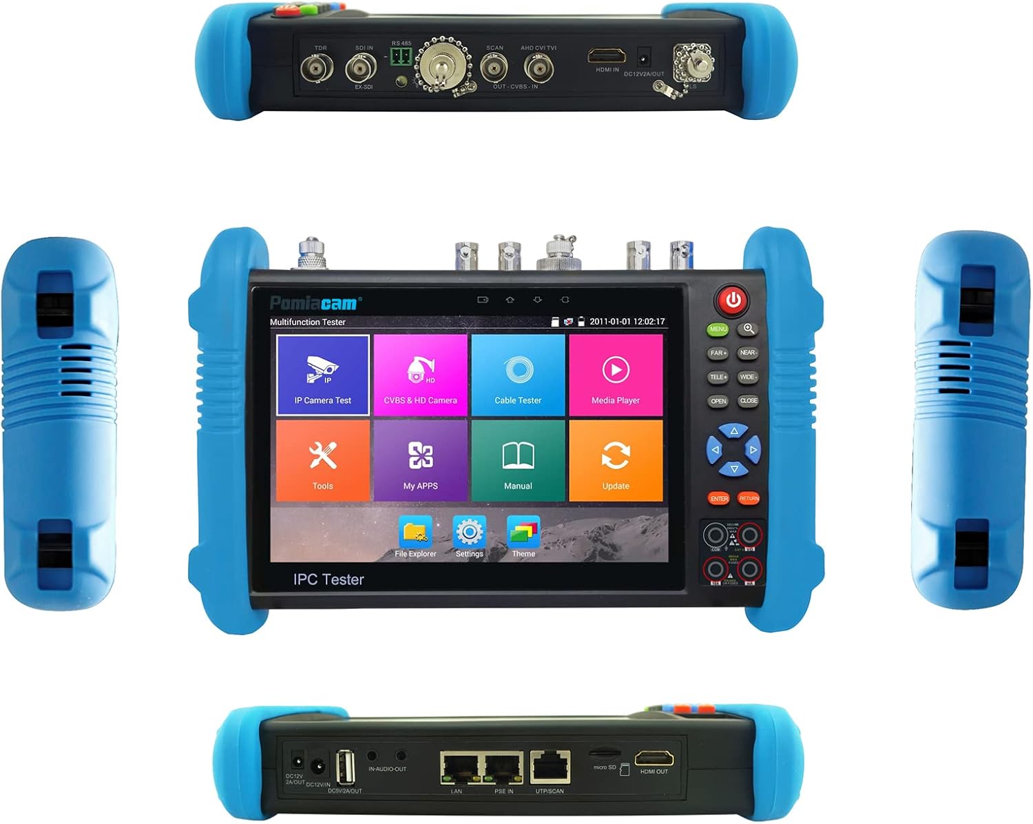 IP Camera Tester IPC 9800MOVTADHS Plus 7'' IPS Touch Screen Camera Tester WiFi 4K H.265 HDMI IPC Tester 8MP CVI TVI AHD SDI CVBS Camera Tester