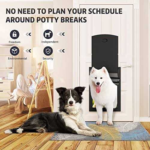 hardlight weatherproof dog door with sliding lock panel, tunnel adjustable, double flap dog door and cat door, strong and dur