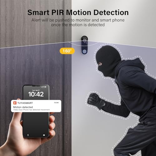 Wireless Doorbell Camera with Monitor Video Door Phone Intercom System 1080P 7'' Touch Screen Two-Way Audio Smart Door Bell with Chime