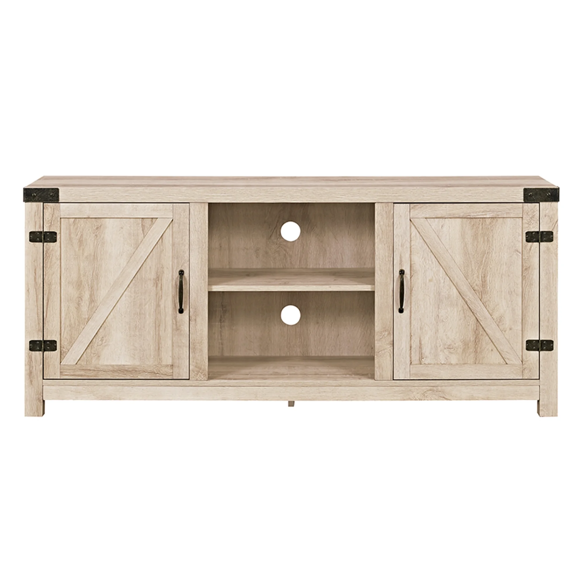 Walker Edison Modern Farmhouse Barn Door TV Stand for TVs up to 65, Grey Wash