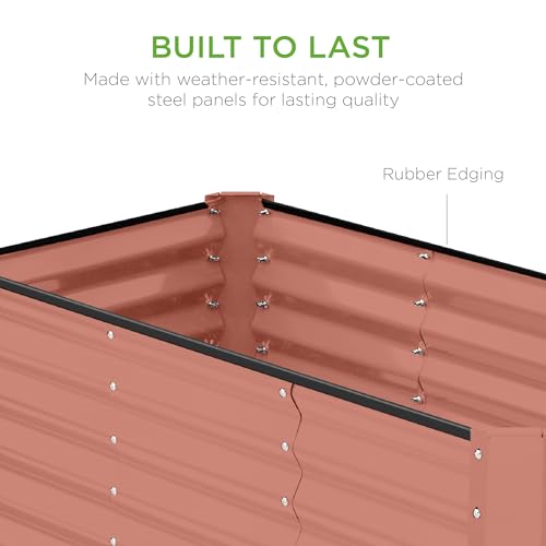 Best Choice Products 8x4x2ft Outdoor Metal Raised Garden Bed, Deep Root Planter Box for Vegetables, Flowers, Herbs
