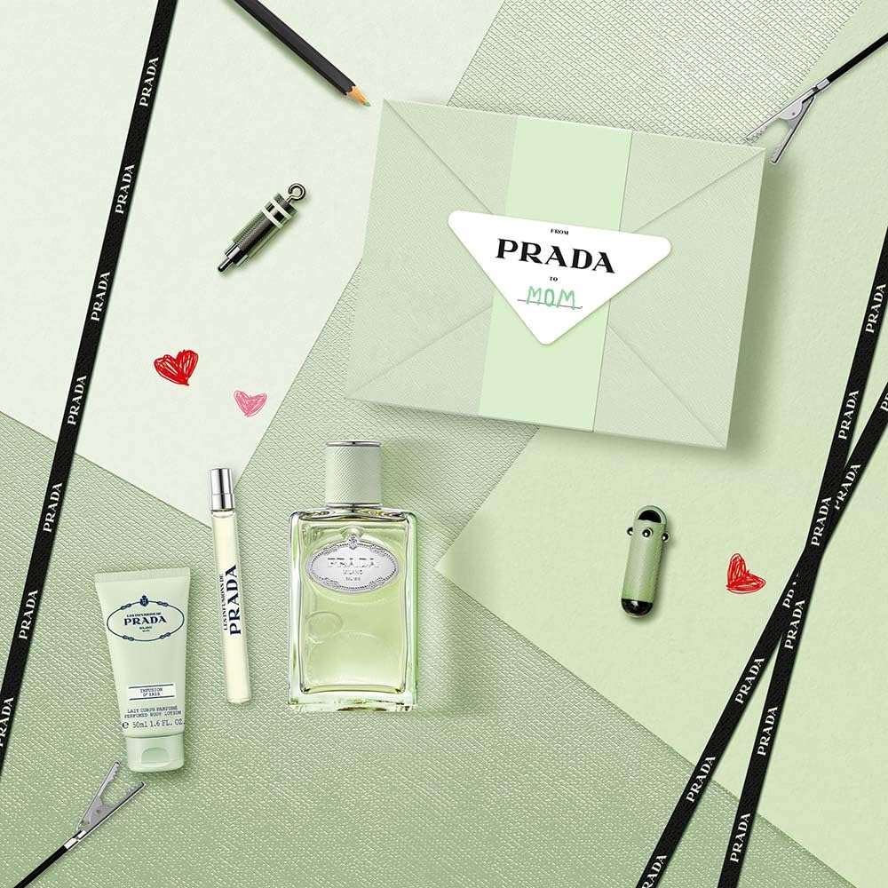 Prada Infusion d'Iris 3-Pcs Gift Set (Eau de Parfum Spray 3.4 Fl Oz + Body Lotion 1.7 Fl Oz + Eau de Parfum 0.34 Fl Oz)