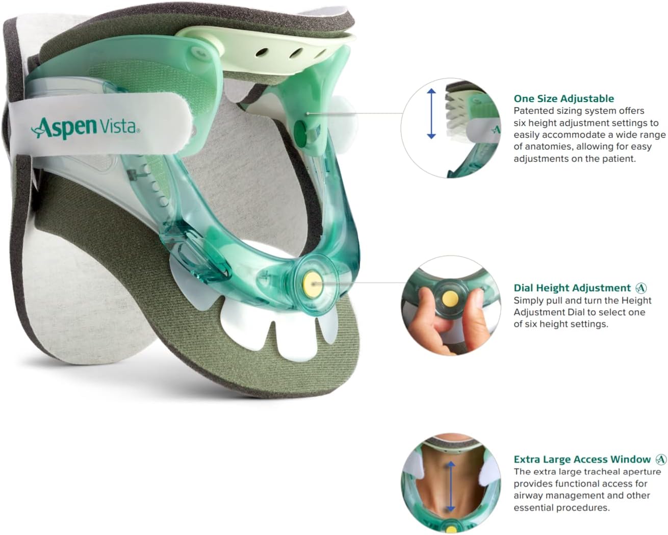 Aspen Vista Cervical Collar, 2-Piece Rigid Neck Brace for Restricting Cervical Motion, 984000 Pack of 2
