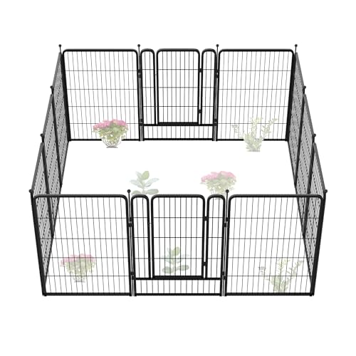 FXW Garden Fence 40in(H) x 36.0ft(L), 16 Panels Decorative Dog Fence Outdoor for The Yard – Heavy Duty Metal Animal Barrier for Dog and Rabbit