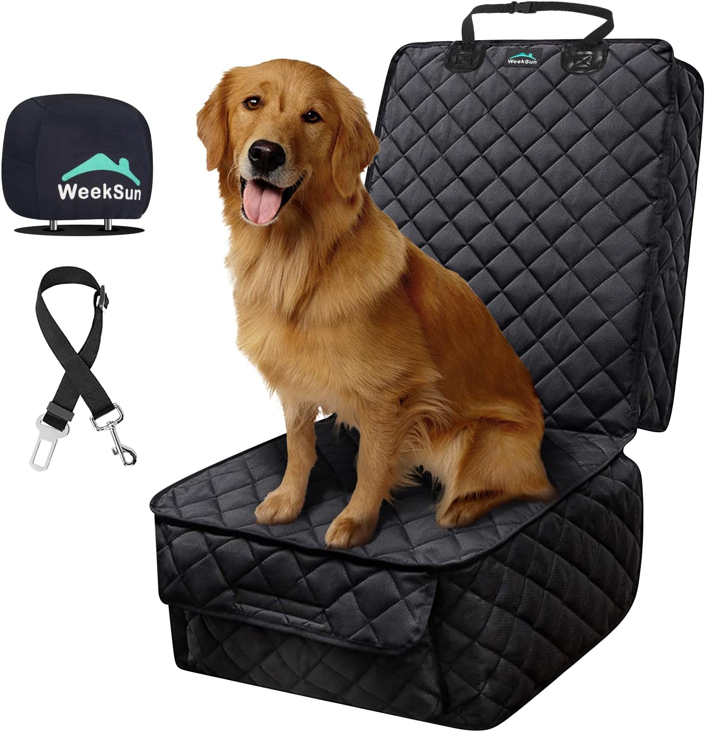 WEEKSUN SUV Cargo Liner for Dogs, Water Resistant Pet Cargo Cover Dog Seat Cover Mat with Bumper Flap Protector, Non-Slip