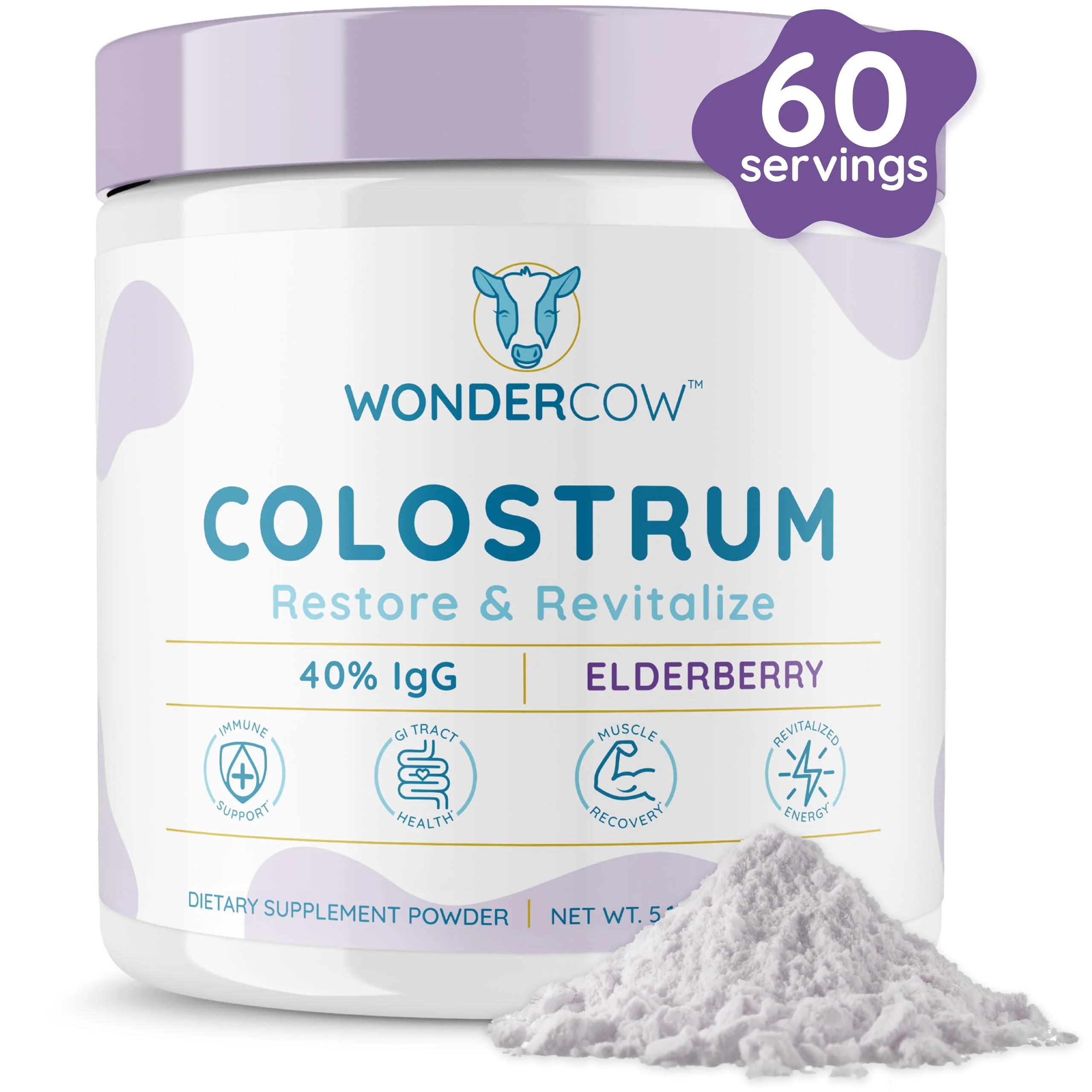 WonderCow Colostrum Supplement Powder for Gut Health, Immune Support